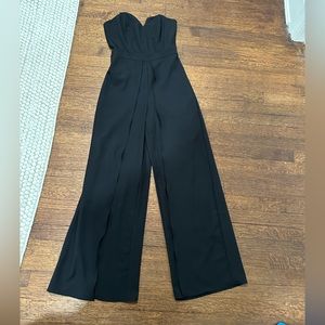 Black strapless jumpsuit